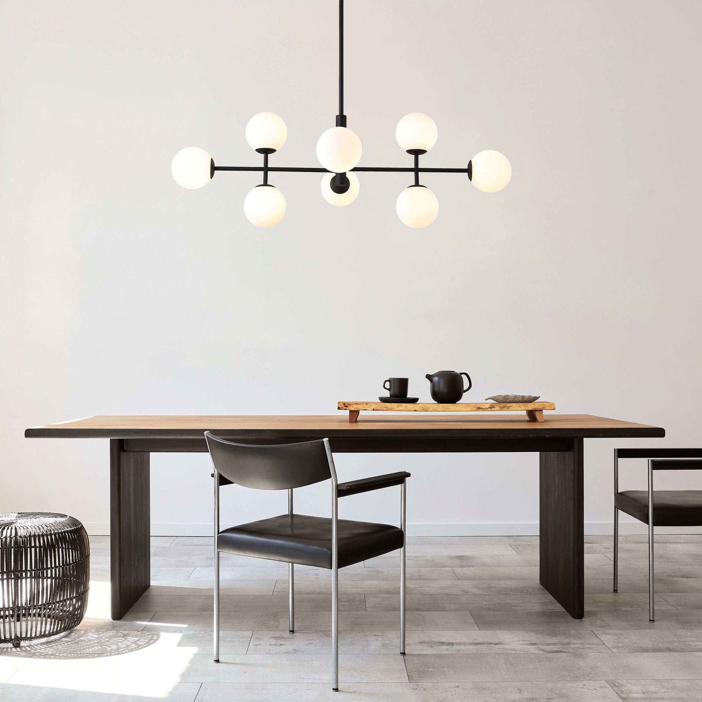 ACB Doris Lámpara de techo colgante opal/negro LED G9 8x C382082N