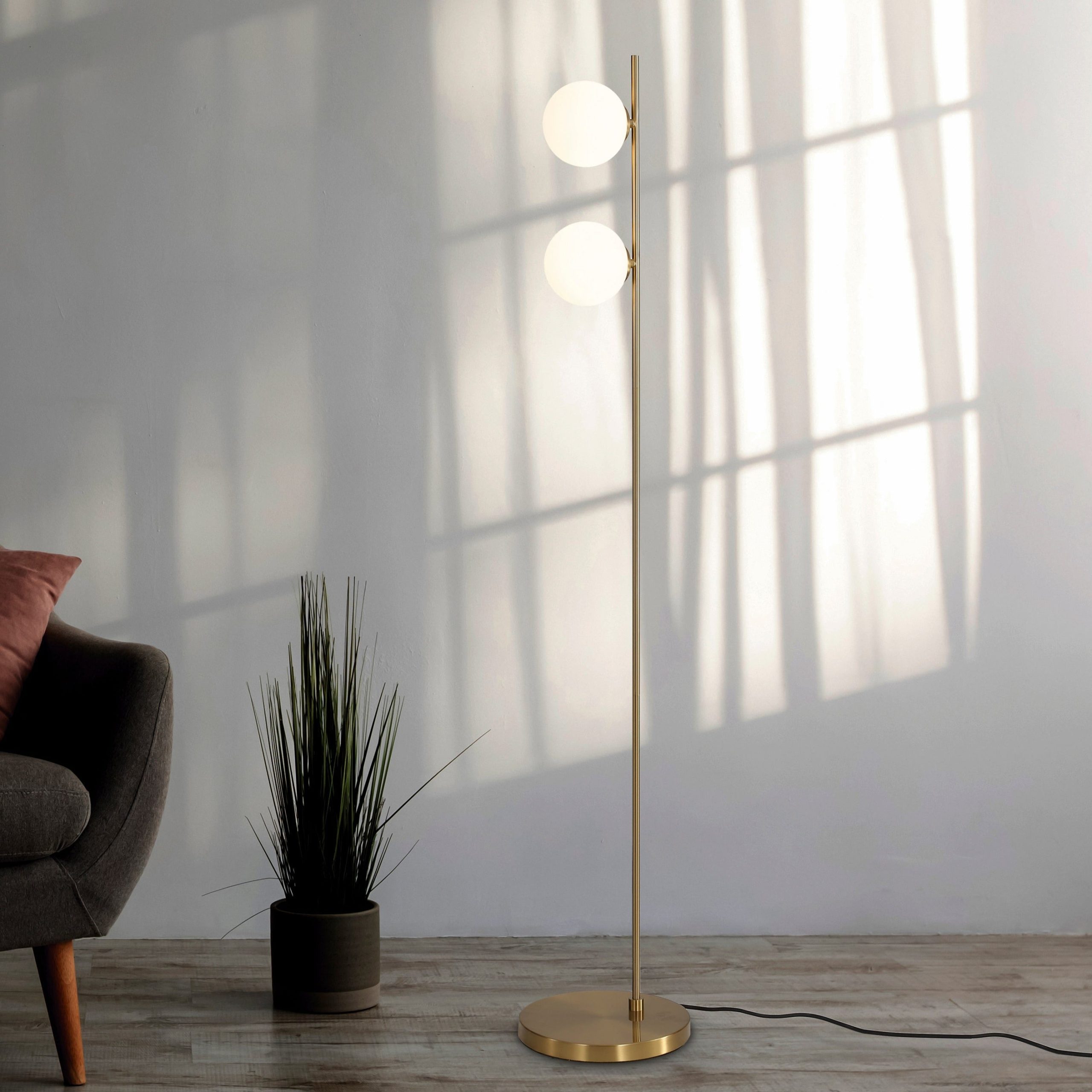 ACB Doris Lámpara de pie oro viejo/opal LED G9 2x I H3820180O