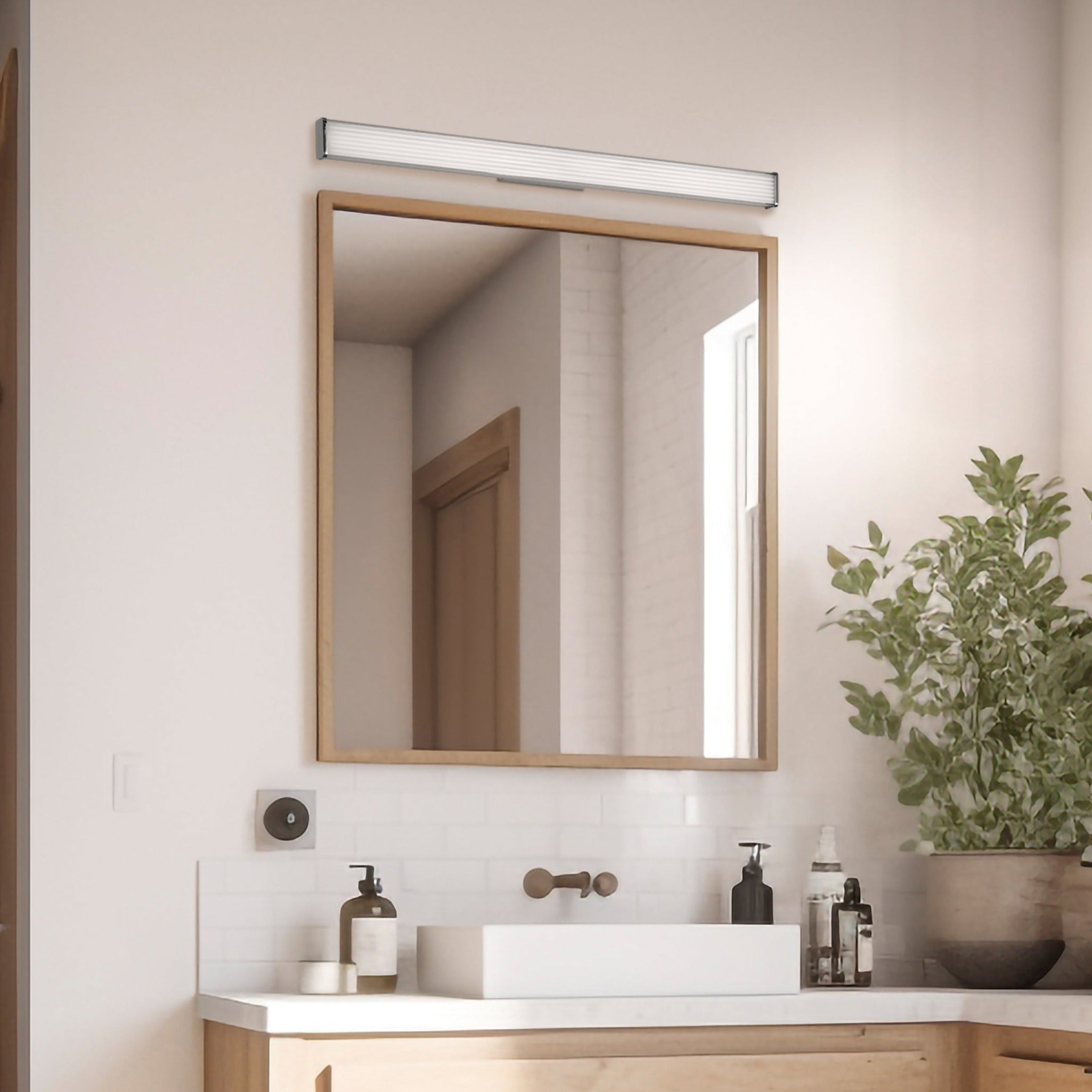 ACB Dune Aplique 16/3992-90 Opal/Cromo, LED 22W 2050lm, CRI90 I IP44, LED integrado, Kelvin 3000K-4000K Slide Switch A3992170C