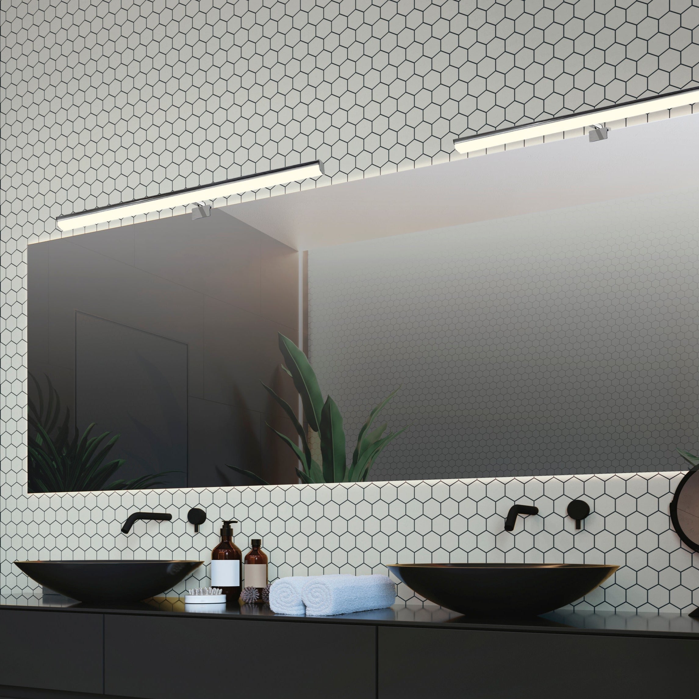 ACB Dustin Aplique 16/3561-80 Cromo, LED 15W 4000K 1300lm, CRI90 I IP44, LED integrado, 3 fijaciones A356121C