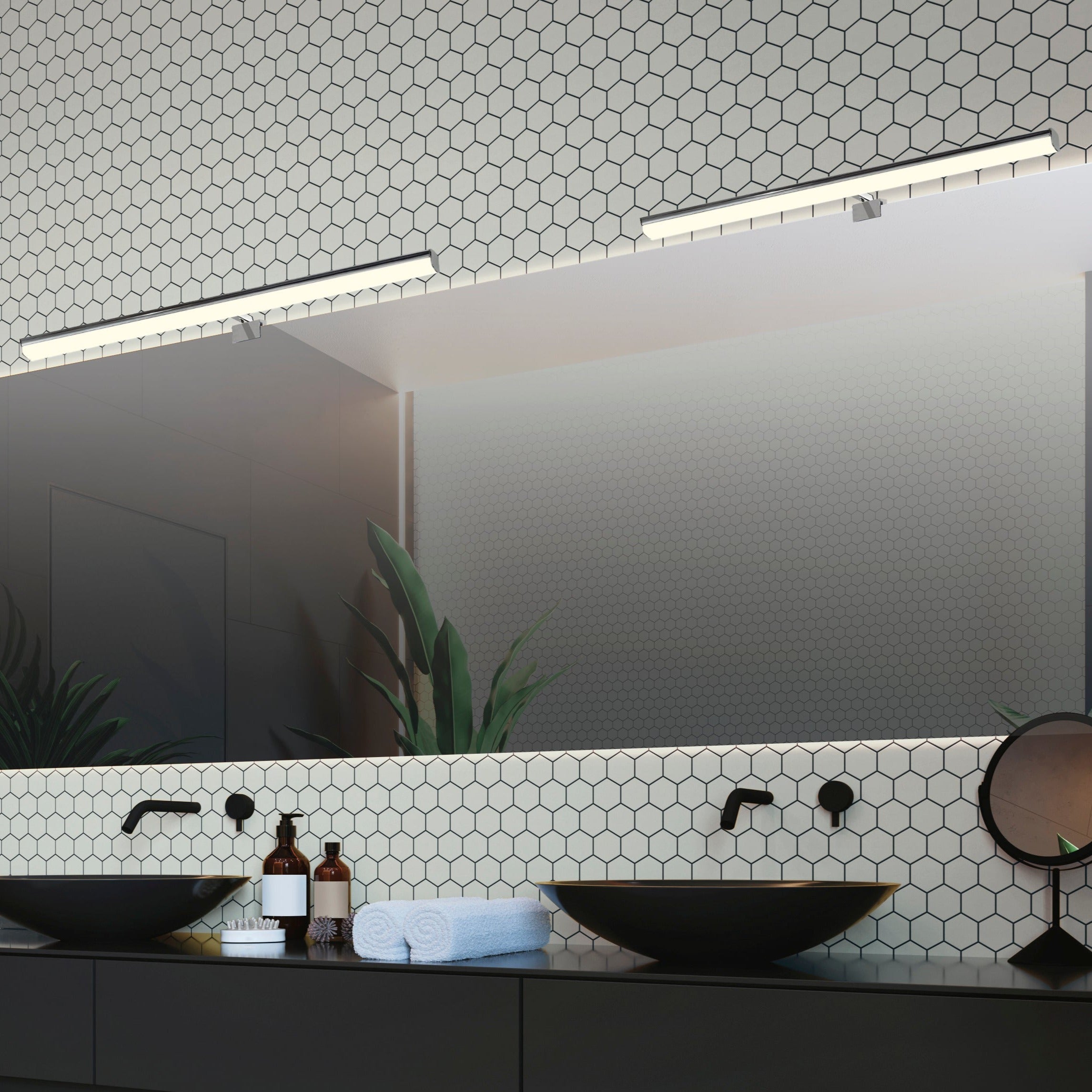 ACB Dustin Aplique 16/3561-50 Cromo, LED 10W 4000K 840lm, CRI90 I IP44, LED integrado, 3 fijaciones A356111C