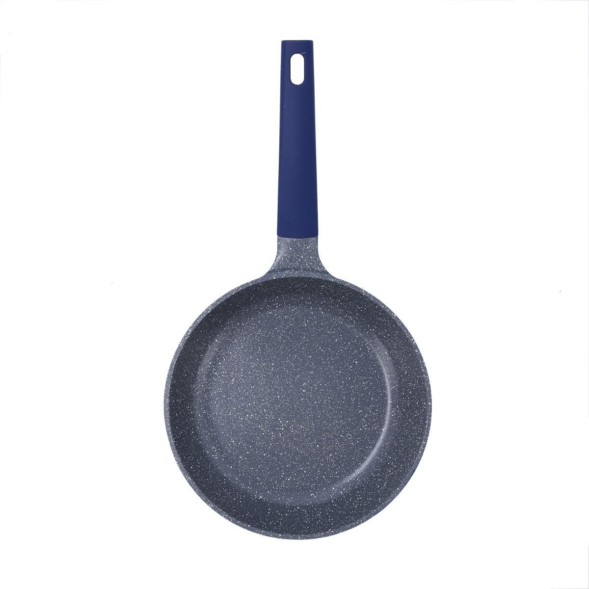 Pyrex Sartén Aluminio Fundido Klein 24 cm Azul, Set 6 Unidades, Acabado Mármol, 2 Capas Antiadherentes, Apto Todo Tipo de Cocinas