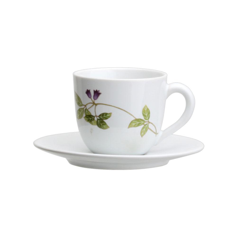 Avet Taza de Café con Plato 135 Ml, Juego de 6 Unidades de la Colección Japan, Material Stoneware