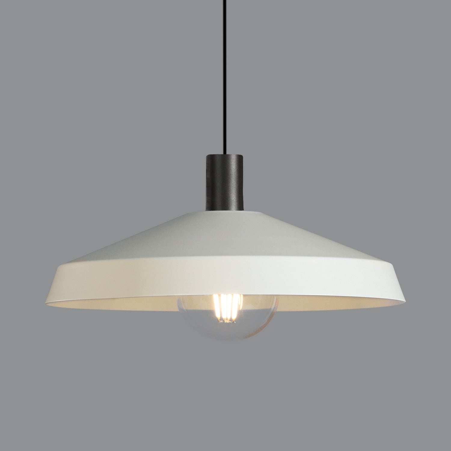 ACB Evelyn Lámpara de techo colgante 3906/45 Blanco, Kit Negro Text., LED E27 15W, C3906082B