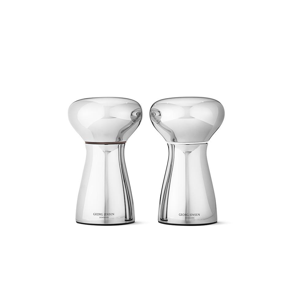 Georg Jensen Juego Molinillos Sal y Pimienta Colección Alfredo con Mecanismo Ajustable ALL-GRIND H.11,5 cm D.7 cm