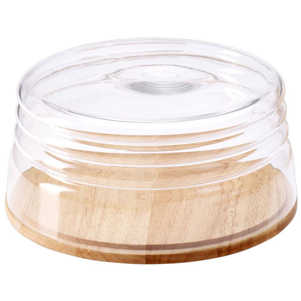 Continenta Quesera de Madera de Caucho apilable Ø 26,5 cm Altura 13 cm para Queso y uso como Bol, Fabricación Europea