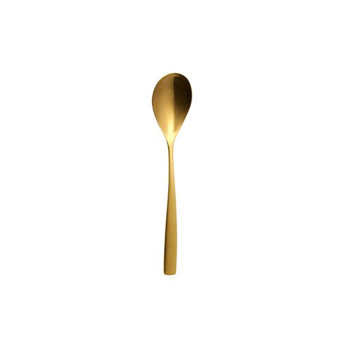 SUMMA Sinxelo Satin Oro Cuchara Postre 185 mm - Acero Inoxidable 18%, Colección Sinxelo (12 Unidades)