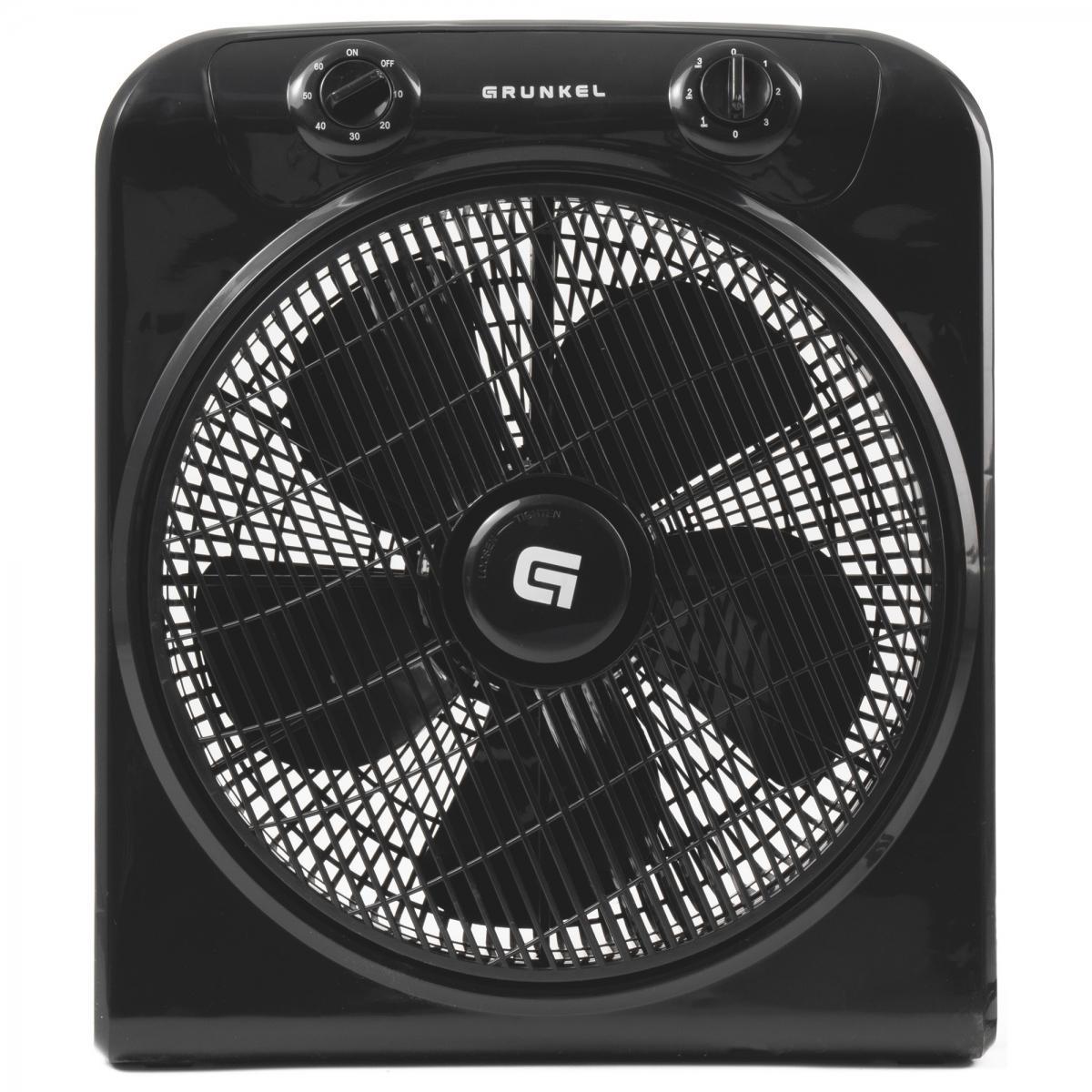 Grunkel Ventilador de Suelo 50W, 3 Velocidades, Temporizador 60 Minutos, Negro