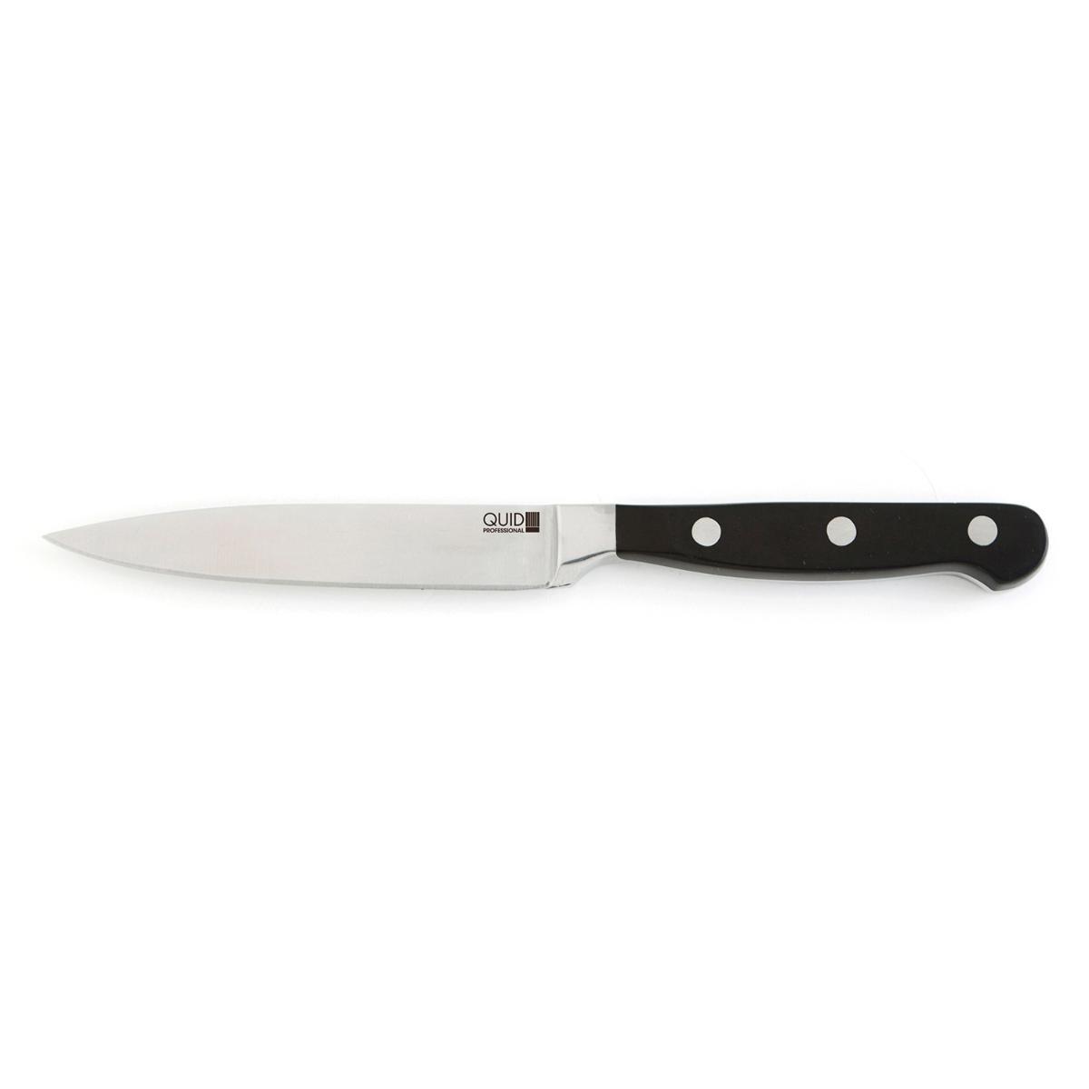 Quid Professional Inox Chef Black Cuchillo Multiusos Acero Inoxidable Negro 12 cm, Set de 10 con Mango Ergonómico y Apto Lavavajillas