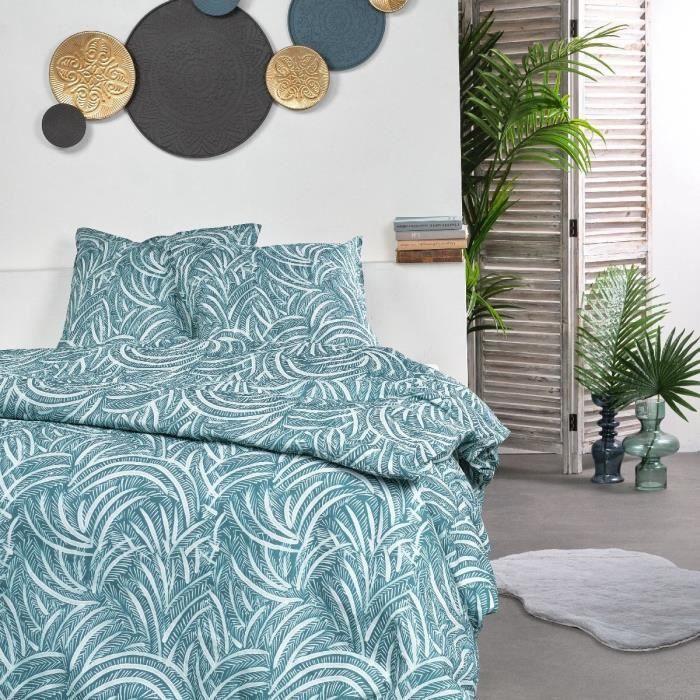 Today 11.46 Juego de cama Sunshine 220x240 cm 2 personas 100% Algodón estampado azul 57 hilos/cm con 2 fundas Oeko-Tex