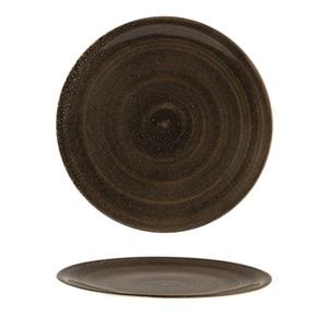 SUMMA Spiral/Rustic Plato Llano 28 cm, Vitro Porcelana, Gris Oscuro, Colección Spiral/Rustic (6 Unidades)