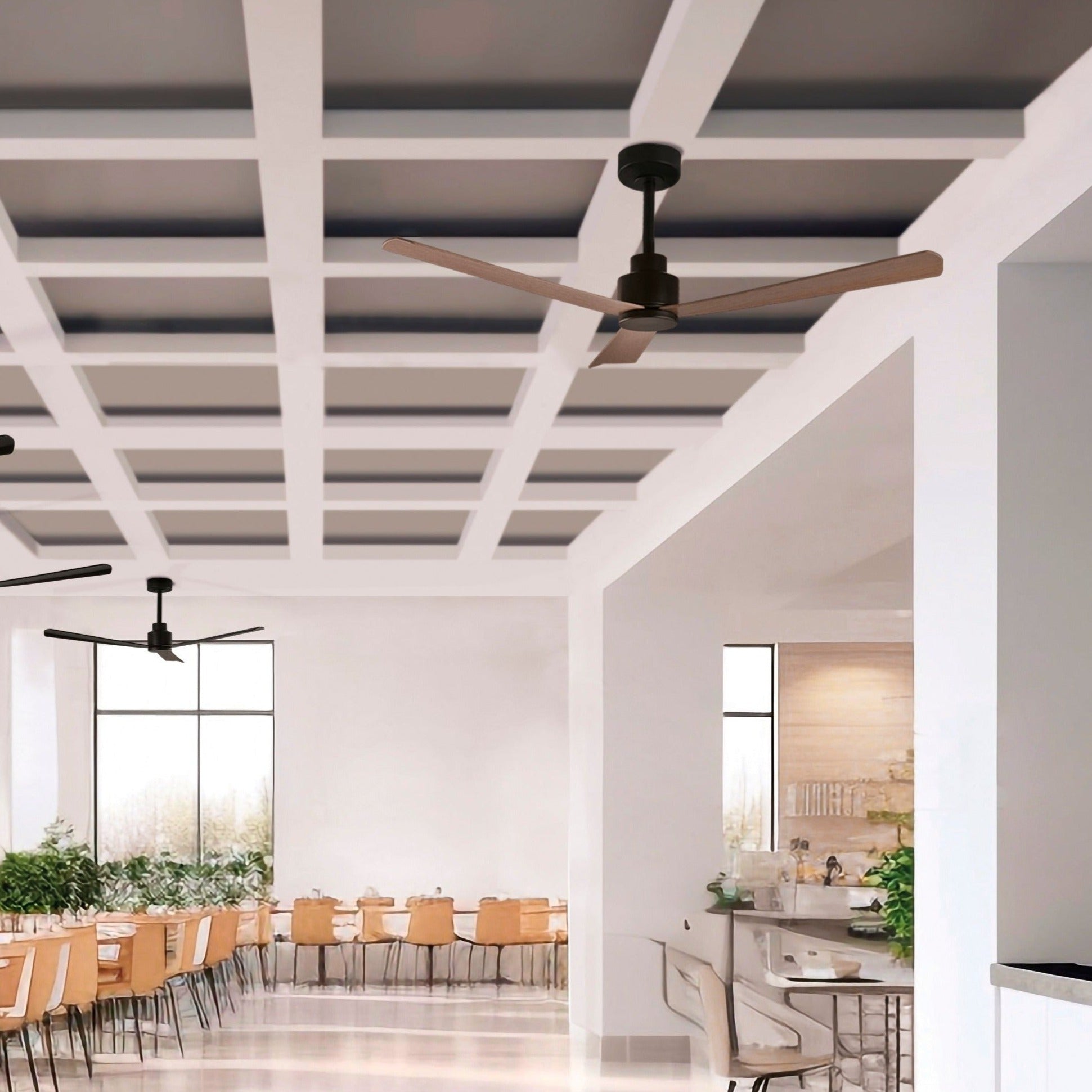 ACB Gregal Ventilador de techo negro/Nogal motor DC, mando a distancia V2520041N