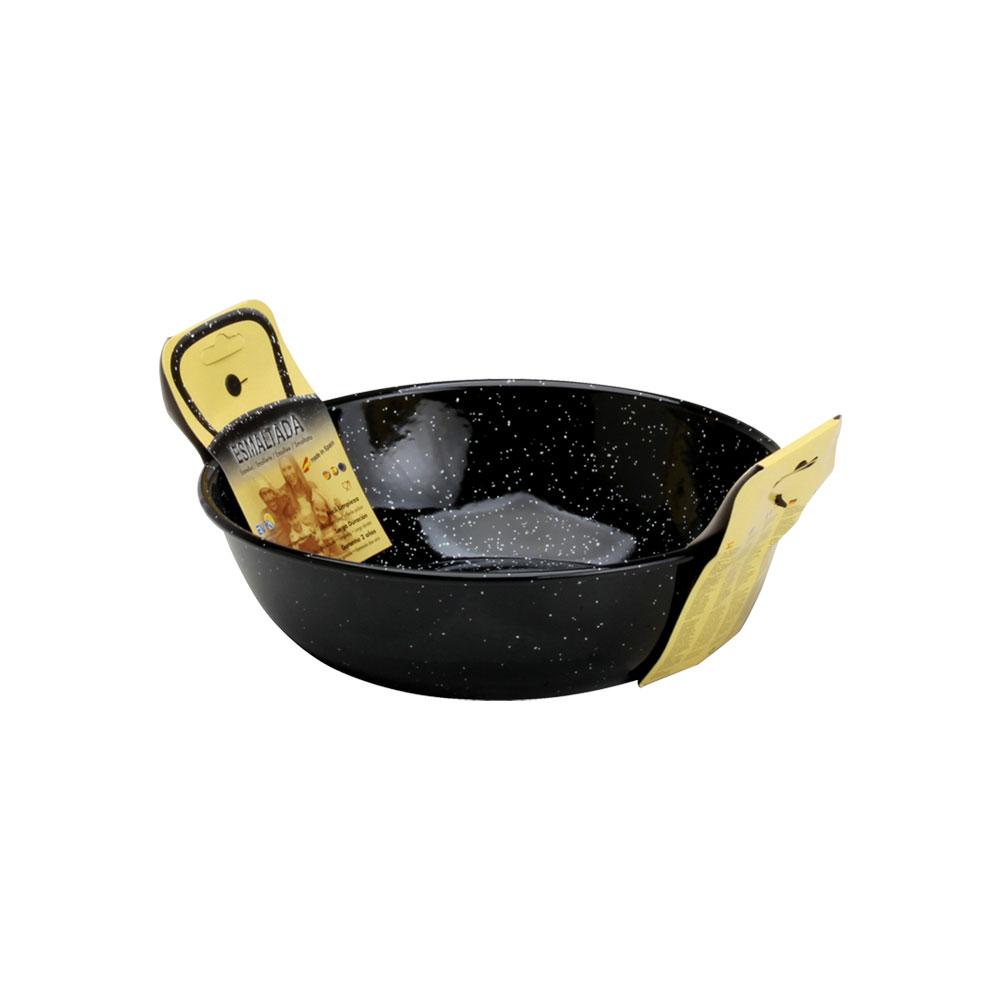 Garcima Paella Honda La Ideal Esmaltada 28 cm 3.7L Apta Gas Inducción Vitro Horno con Asas (6 Unidades)