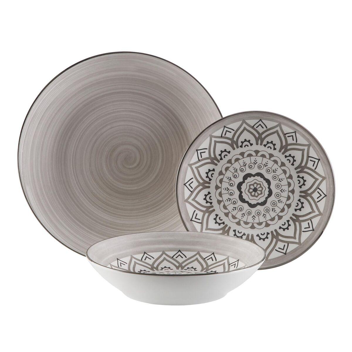 Vajilla Versa Gris Porcelana 18 Piezas