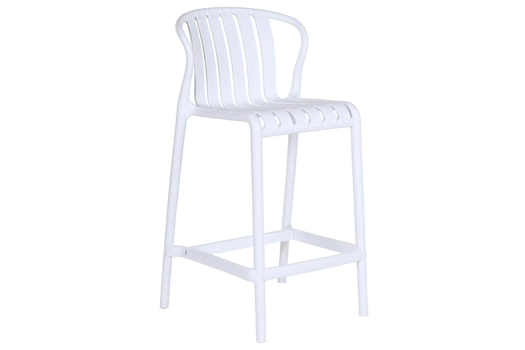 DKD Home Decor Taburete Urban Blanco de PP, 49 x 92 x 50 cm, altura asiento 66 cm (4 Unidades)