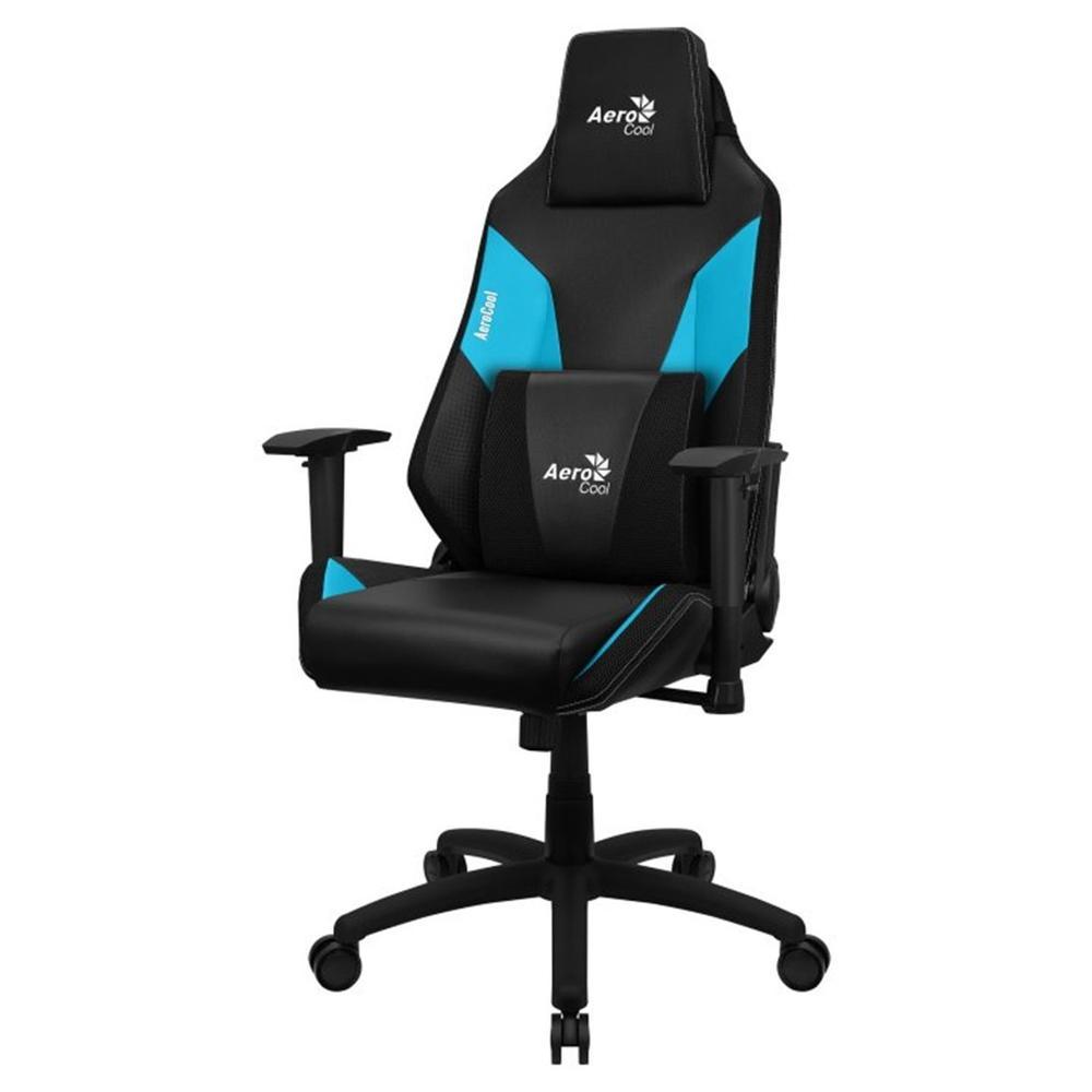 Aerocool Silla Gaming Admiral Negra Azul, Tecnología AIR, Ergonómica, Cojines Acolchados, Soporte hasta 150kg