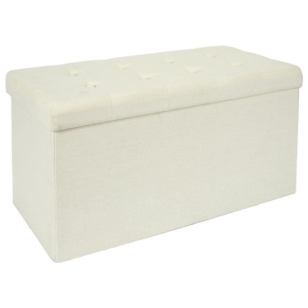 Home Deco Factory Banco-Puf Plegable con Encanto Antiguo, 76x38 cm