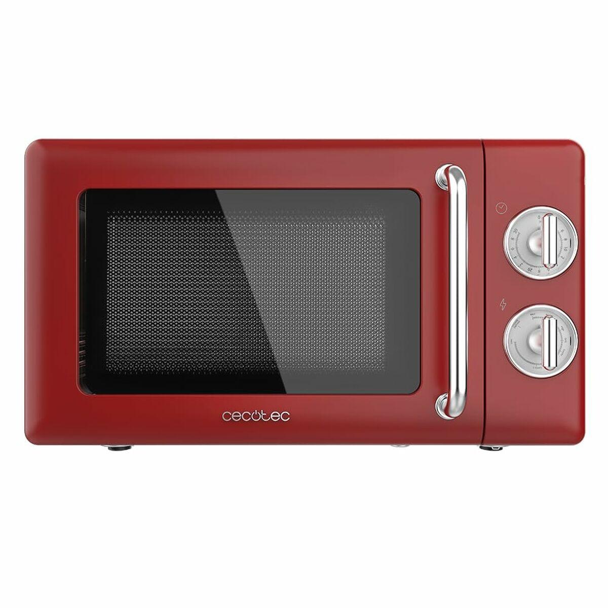 Cecotec 01710 Microondas con Grill 20 L 700 W para Encimera Rojo Acero Inoxidable