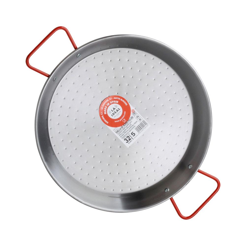 Garcima Paellera La Ideal de Acero Pulido 32 cm, para 5 Raciones, Apta Gas y Leña - Pack de 6 Unidades