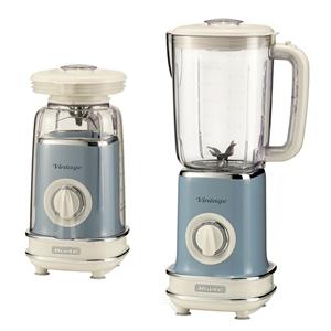 Ariete 568/15 Batidora de Vaso Vintage Azul, 1.5L con 6 Cuchillas de Acero Inoxidable