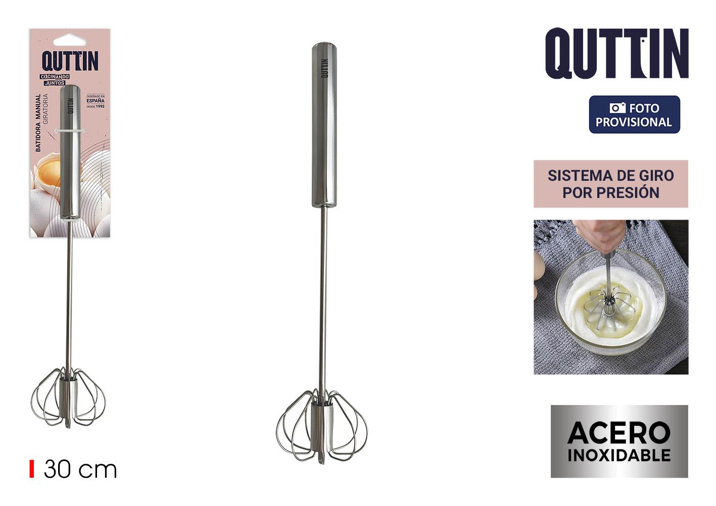 Quttin Batidora Manual de Varillas de Acero Inoxidable 30 cm para Cocina y Repostería (24 Unidades)