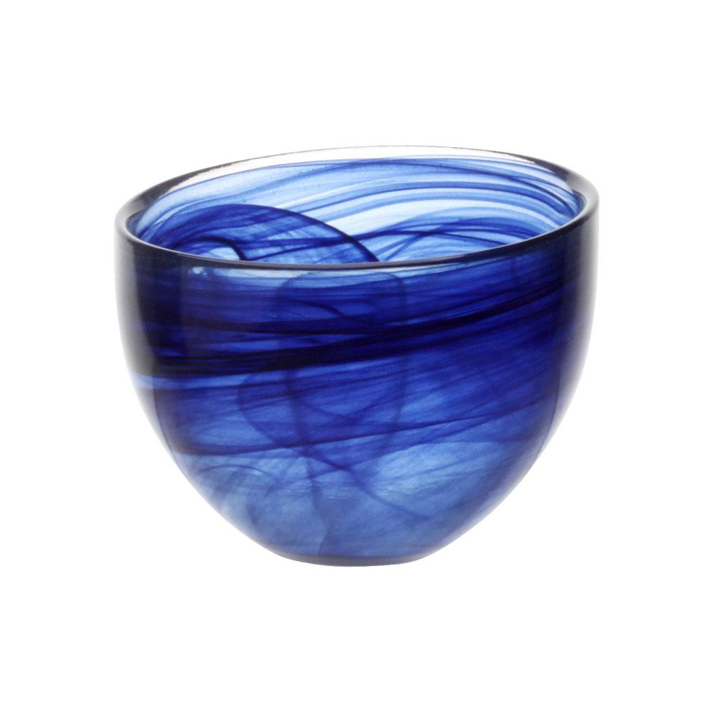 Avet Bol Azul Índigo Colección Blue 110 ml, efecto alabastro, forma irregular, Ø 8,5 cm Altura 6 cm (Pack de 6)