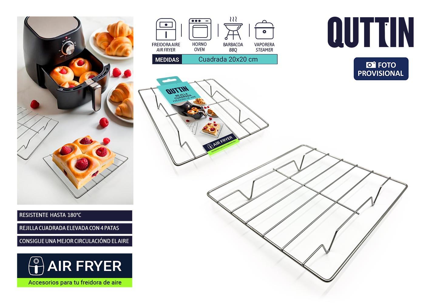 Inde Rejilla Cuadrada para Airfryer 20 cm x 20 cm x 2.5 cm (36 Unidades)