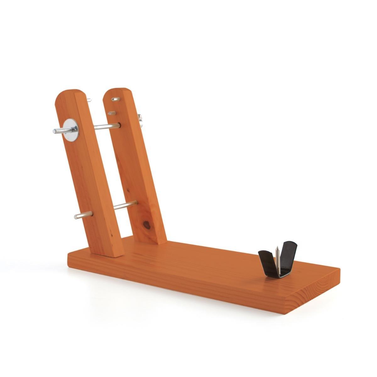 Quid Jamonero Soporte de Madera Modelo Teruel para Cortar Jamón Serrano e Ibérico, 44,5x18x33 cm