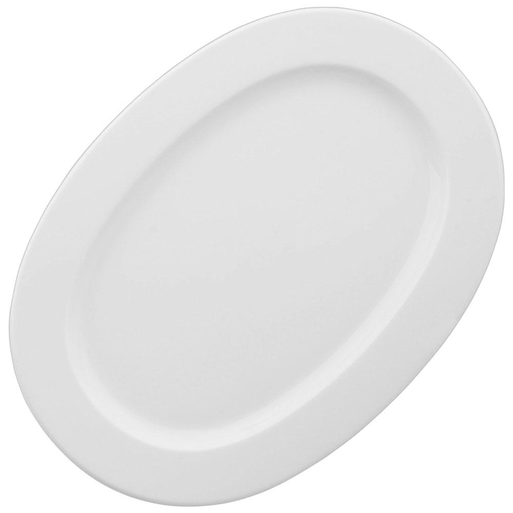 Avet Fuente Ovalada de Porcelana para Servir, Colección Rim, 36x26 cm - Set de 4 Unidades