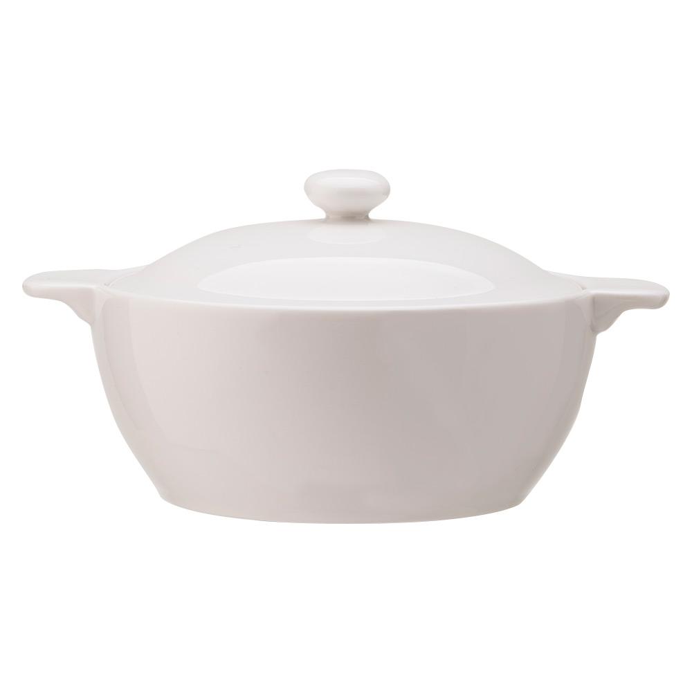 Avet Cazuela con Tapa Plain White 15,5 cm Blanco Puro Apta Microondas Lavavajillas y Hostelería Alta Resistencia