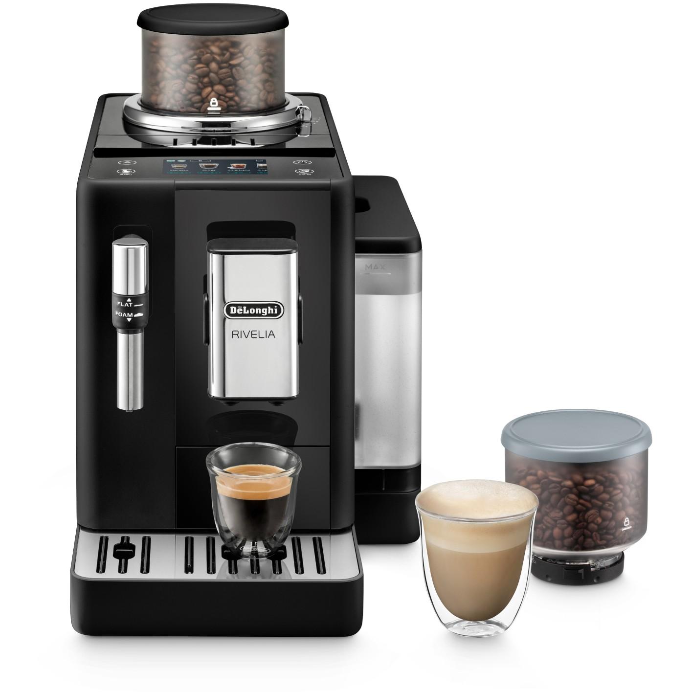 DeLonghi Rivelia EXAM440.35.B Cafetera Superautomática con Molinillo y Espumador de Leche Integrado Negra