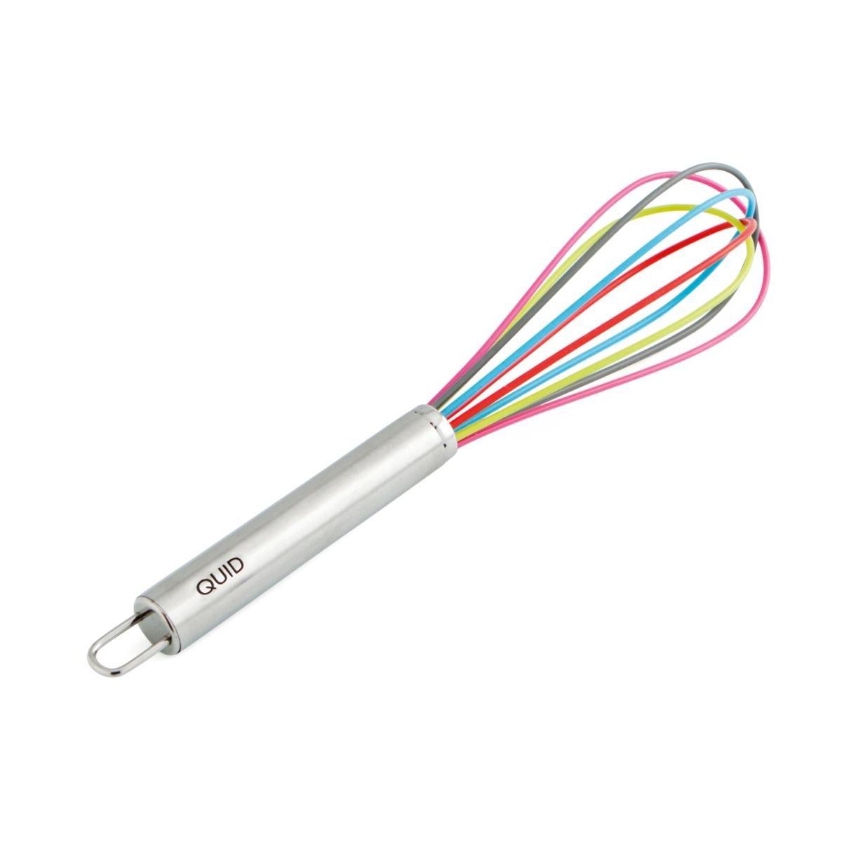 Quid Batidor de Silicona Renova Silic 25 cm, Pack de 12 Unidades Color Acero, Apto para Lavavajillas