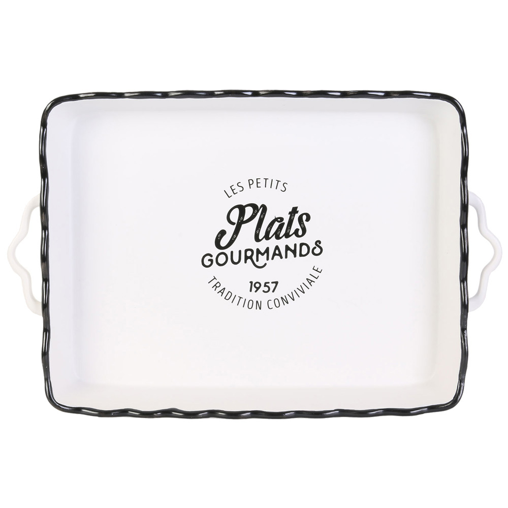 Cook Concept Fuente Rectangular con Asas 40.5x26 cm, Borde Ondulado, Apta Lavavajillas - Colección Vallee Outlet