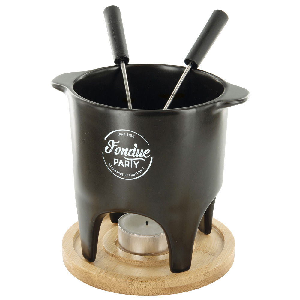 Cook Concept Fondue Para 1 Ó 2 Personas con 4 Pinchos y Base de Bambú