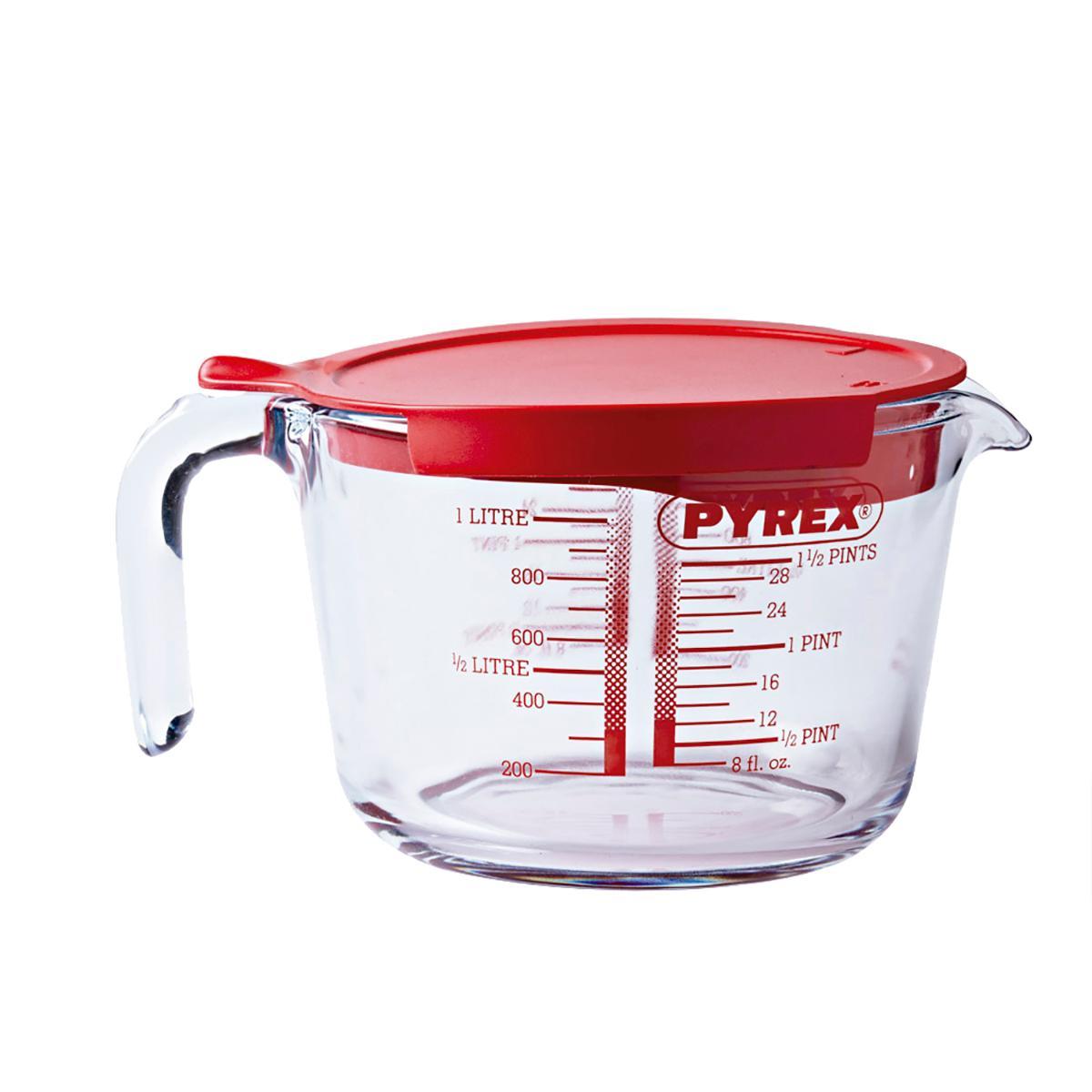 Pyrex Jarra Medidora Cook&Enjoy de Vidrio Borosilicato para Horno y Microondas, Extra Resistente, 10 Años Garantía, 22x16x11 cm