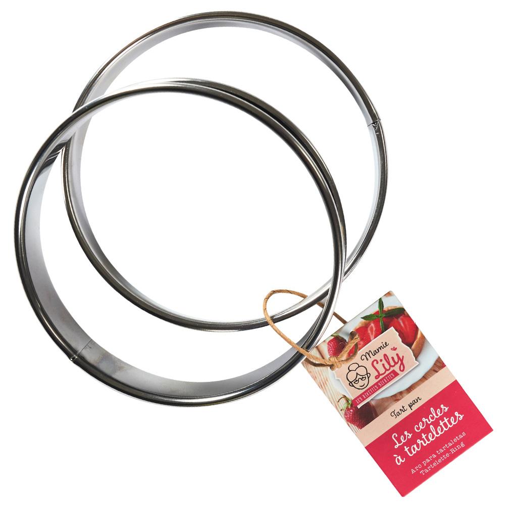 Lily Cook Juego De 2 Moldes Aro, diámetro 12 cm, Acero Inoxidable, Colección Mamie Lily