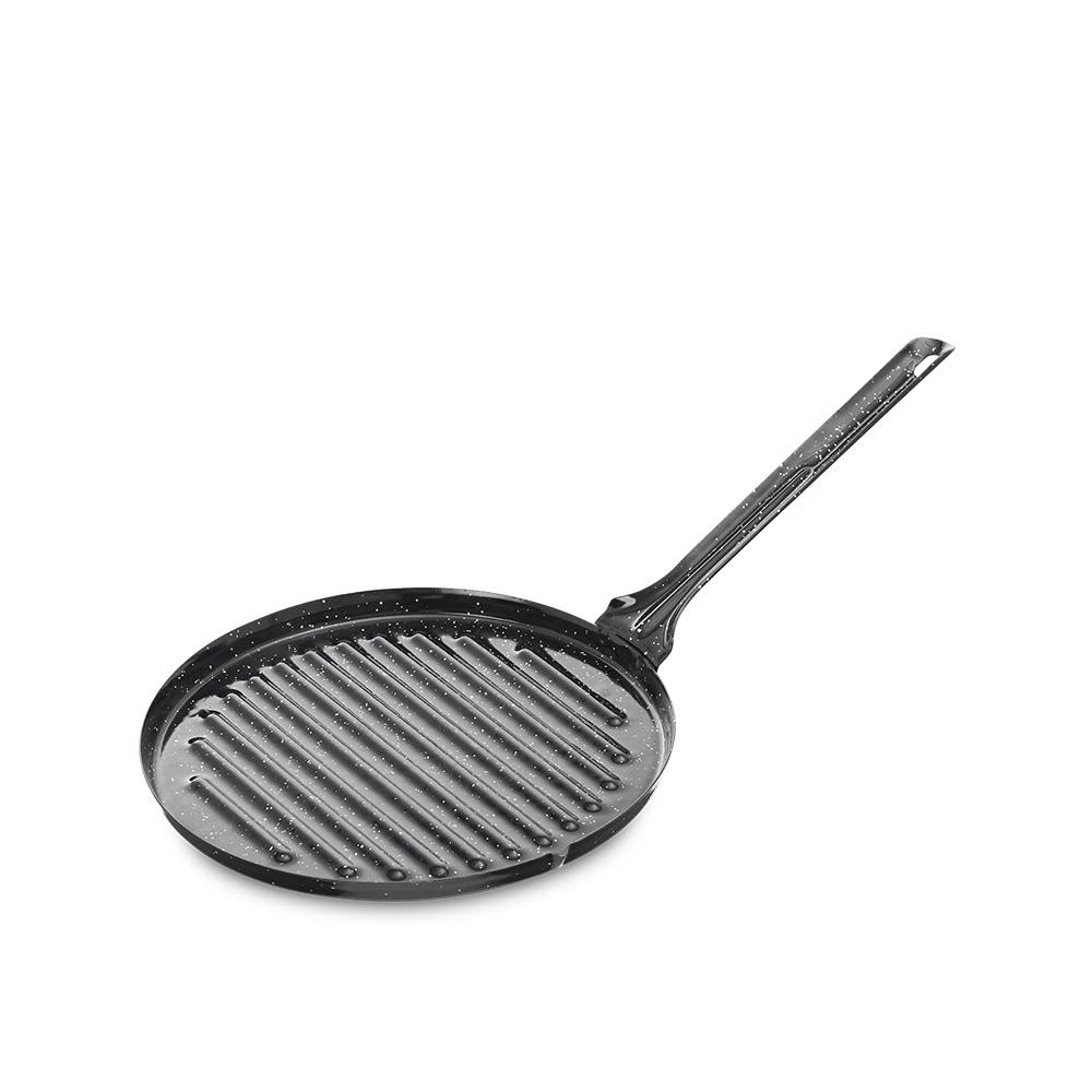 Vaello Asadora esmaltada redonda Ø22 cm, acero laminado recubierto de esmalte, negro
