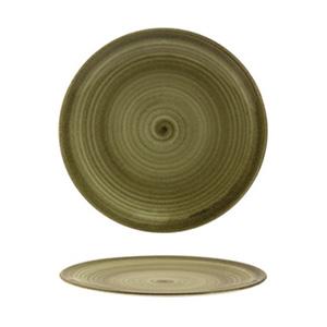 SUMMA Spiral/Rustic Plato Llano 26 cm, Vitro Porcelana Verde, Colección Spiral/Rustic (6 Unidades)
