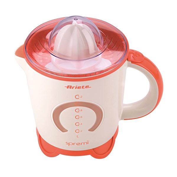 Ariete 408/00 Exprimidor SPREMÎ Blanco/Naranja 1.2L 40W con 2 Conos Intercambiables y Filtro para Pulpa