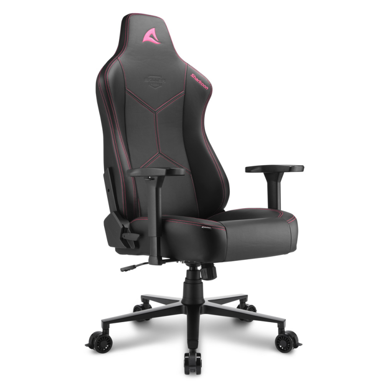 Sharkoon SGS30 Silla Gaming Ergonómica con Cojines de Espuma Viscoelástica, Respaldo Ajustable y Acolchado Grueso Negro/Rosa