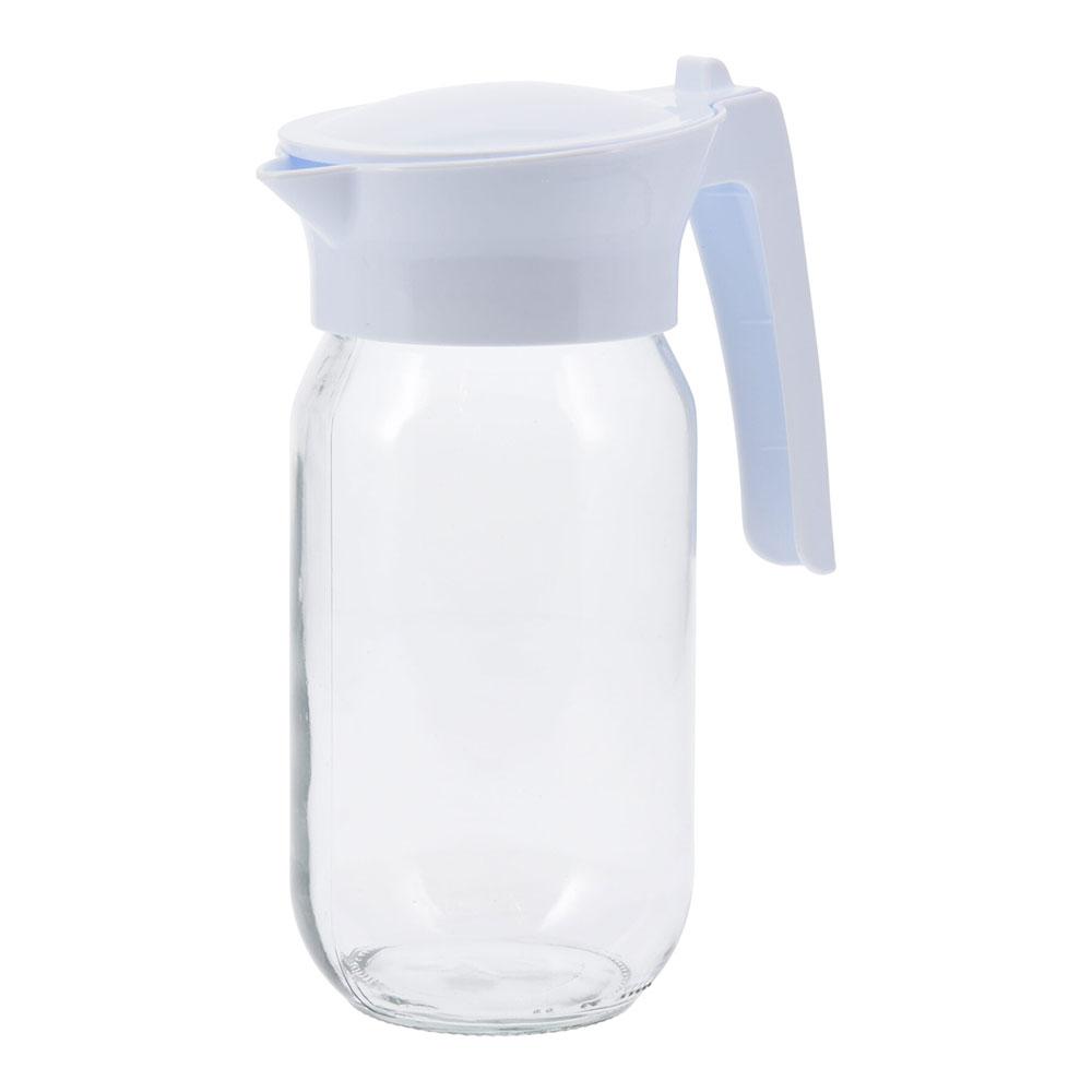 Excellent Houseware Jarra de cristal con tapa, 1 litro, transparente