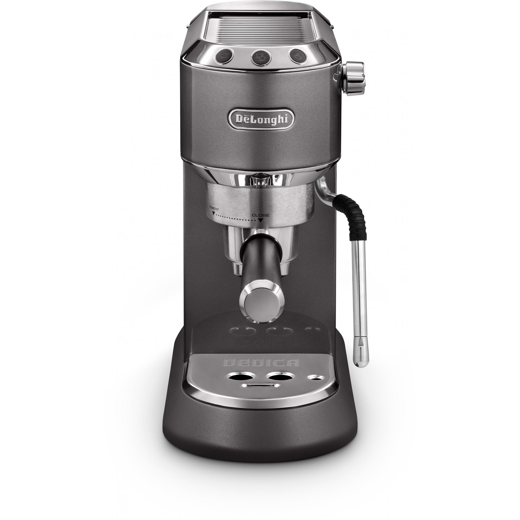 DeLonghi EC885.GY Cafetera Espresso Manual Dedica Arte, Espumador de Leche, 15 Bar, 1350W, Gris