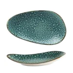 SUMMA Plato Oval Moon Turquesa 26x15x3 cm - Vitro Porcelana (6 Unidades)