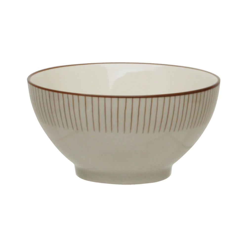 Avet Bol de Stoneware Colección Radial de 670 ml, 14.5 cm de Diámetro, 7.5 cm de Altura (Juego de 6)