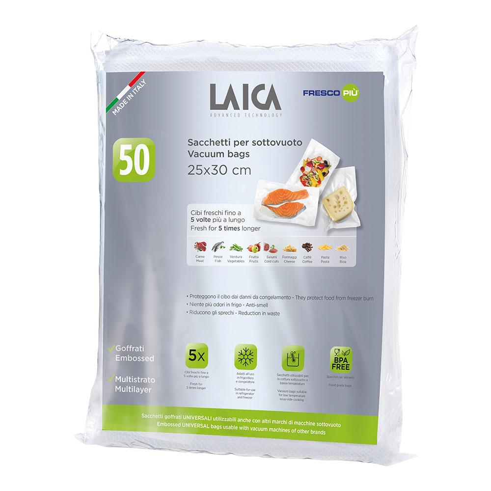 Laica VT35100 Bolsas al Vacío para Conservación 25x30 cm Pack 50 Unidades