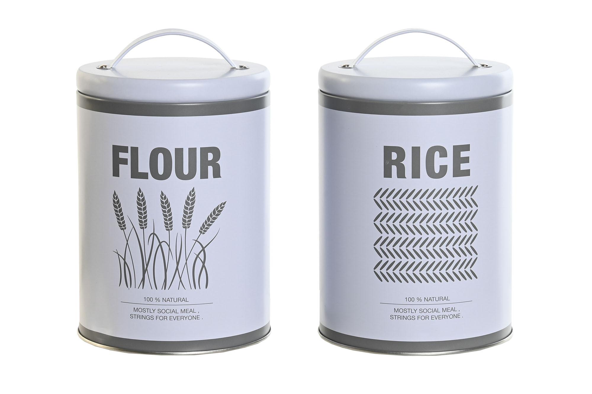 DKD Home Decor Bote Básico de Metal Blanco Gris 10.5x18x10.5 cm (12 Unidades, Colores Surtidos)