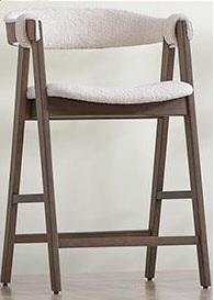 DKD Home Decor Taburete Scandi de Madera y Caucho Blanco Marrón 58 x 86 x 54 cm (2 Unidades)