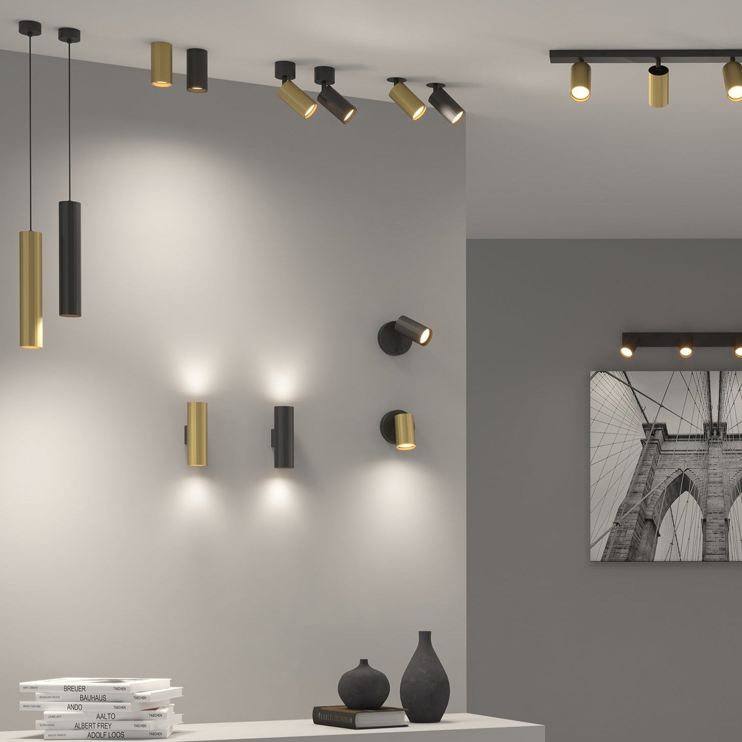 ACB Modrian Lámpara de techo colgante 3951/30 Negro, LED GU10 8W, C3951080N