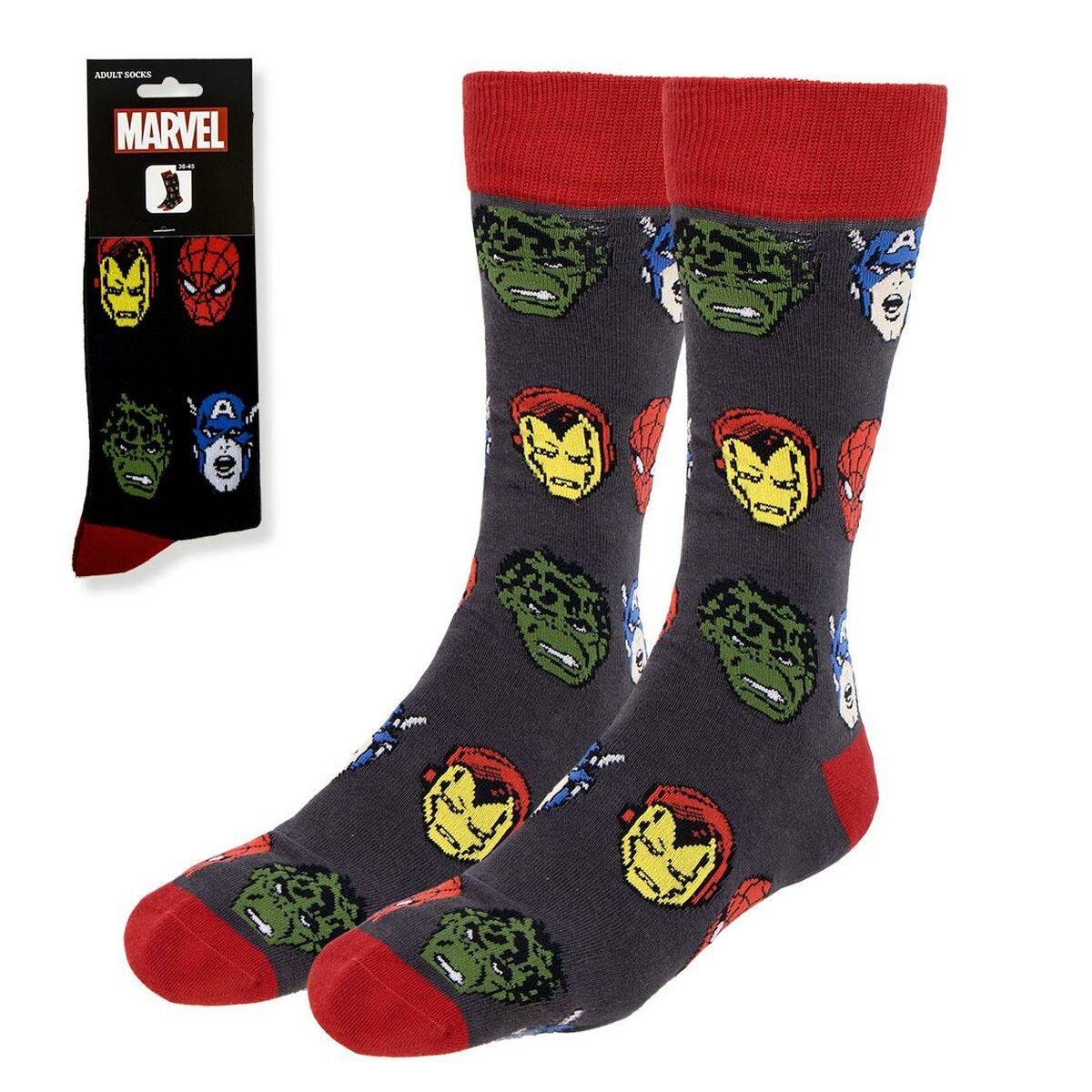 Marvel T3845 Calcetines de Adulto Negros Talla Calzado 42-44 EU
