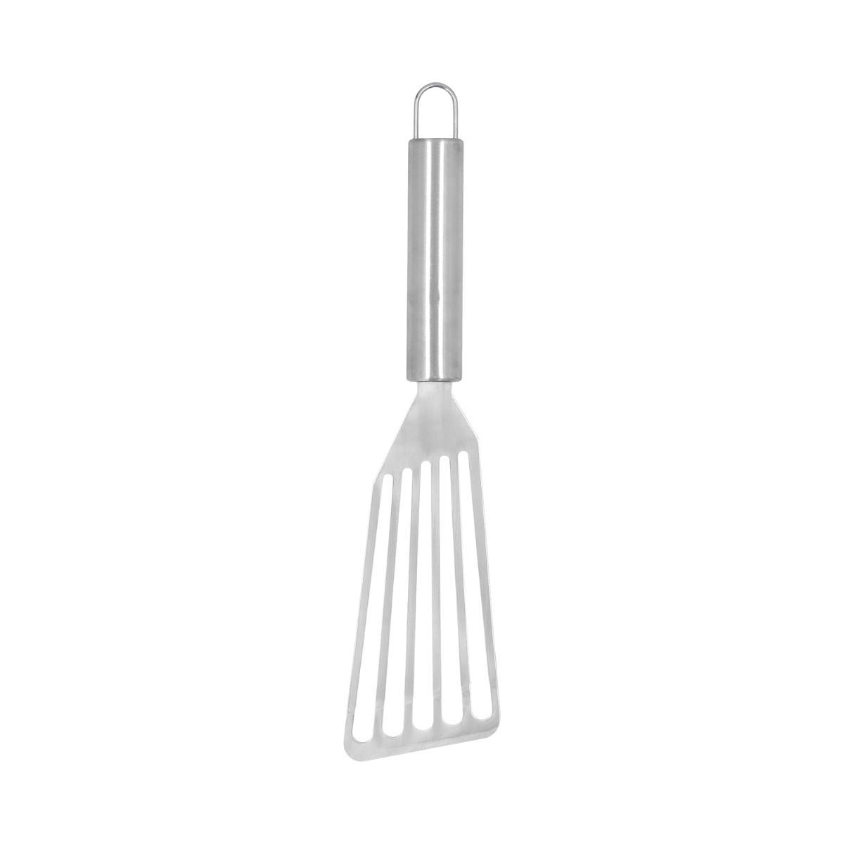 Quid Espátula Larga y con Ranuras de Acero Inoxidable Renova 37 cm, Utensilio de Cocina Apto Lavavajillas